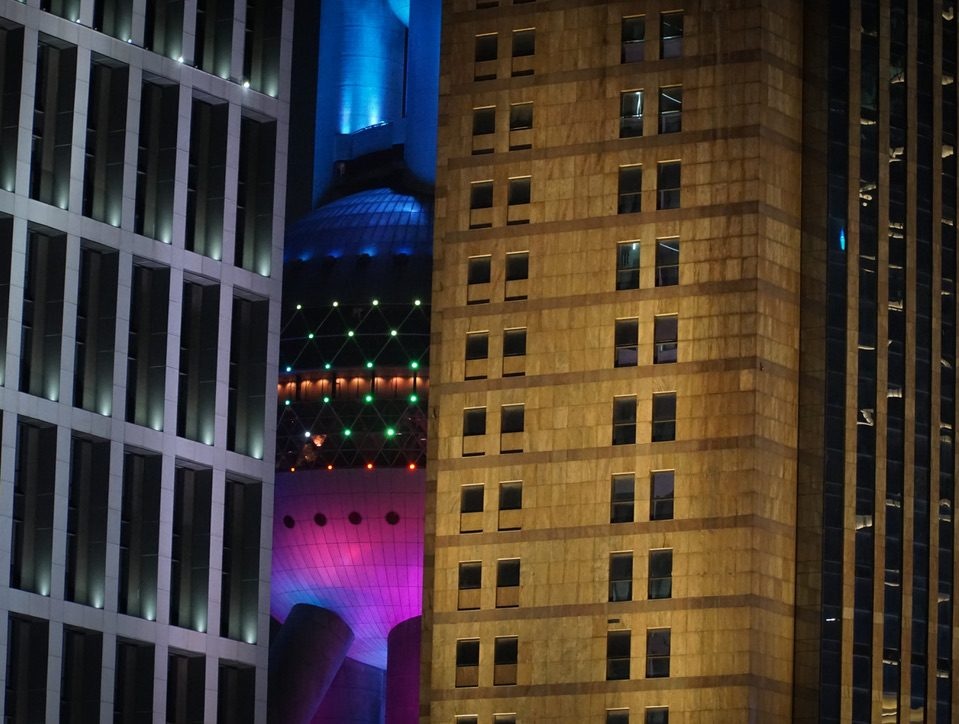 City lights in Shanghai